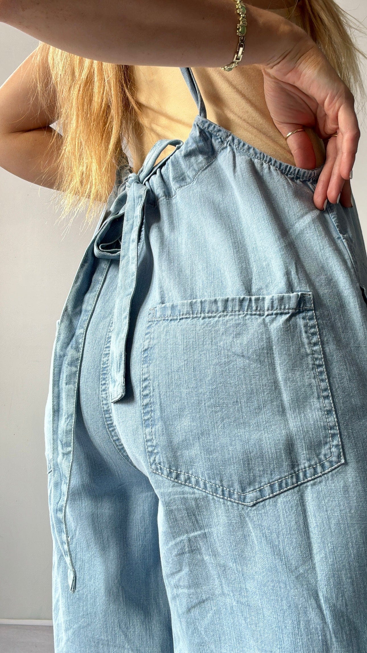 Free People Free People Chambray Jumpsuit