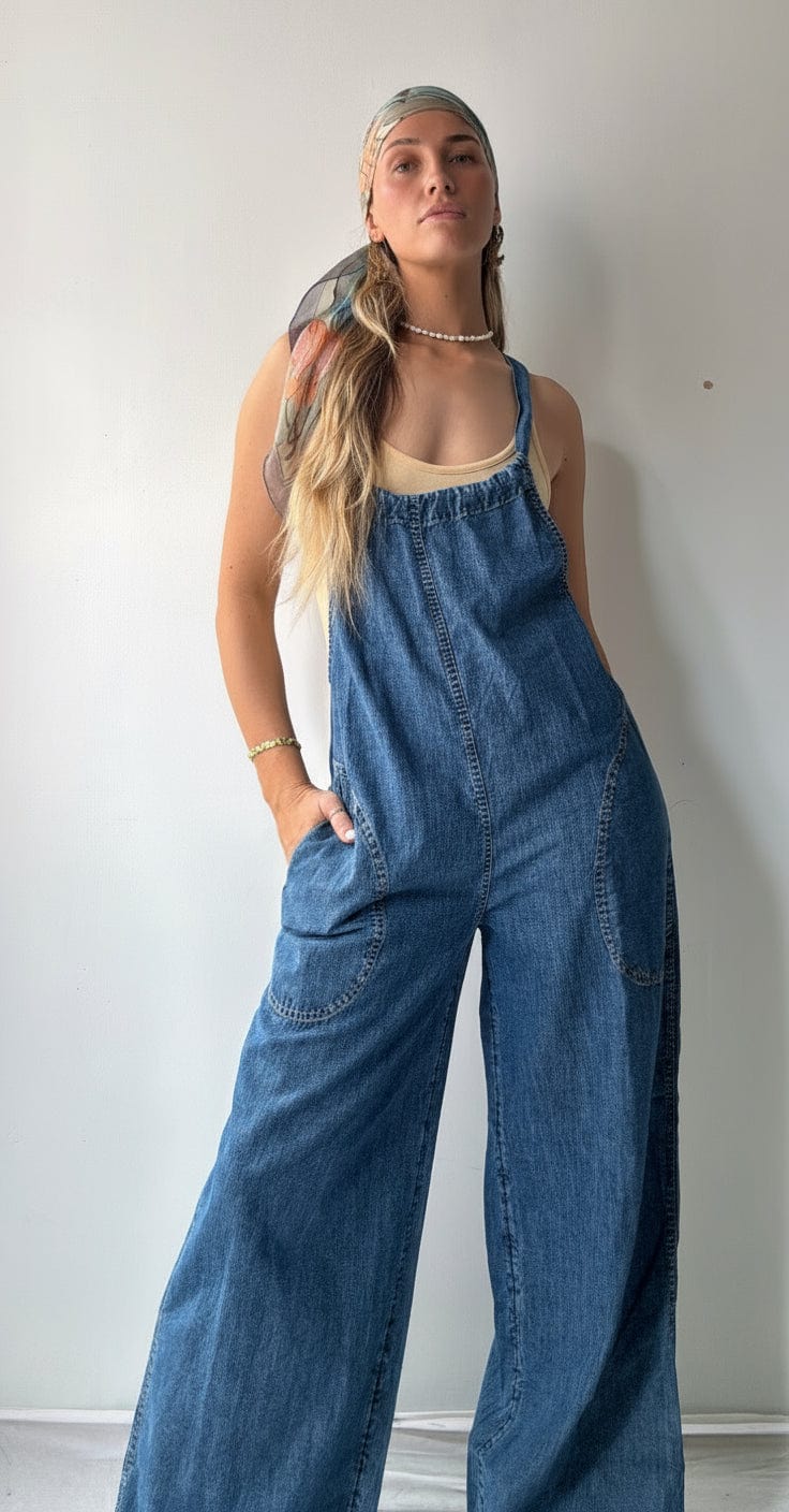 Free People Free People Denim Jumpsuit