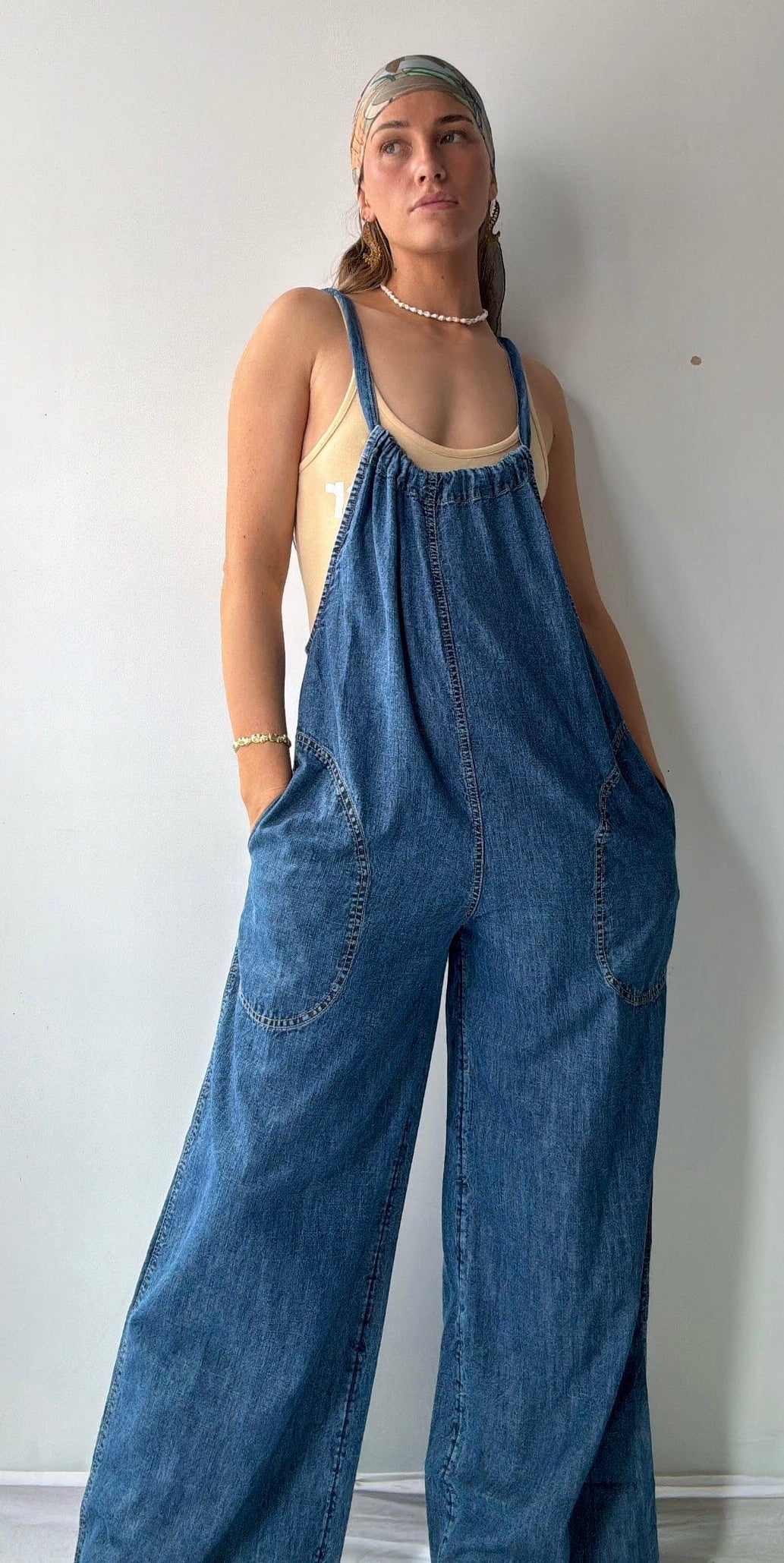 Free People Free People Denim Jumpsuit