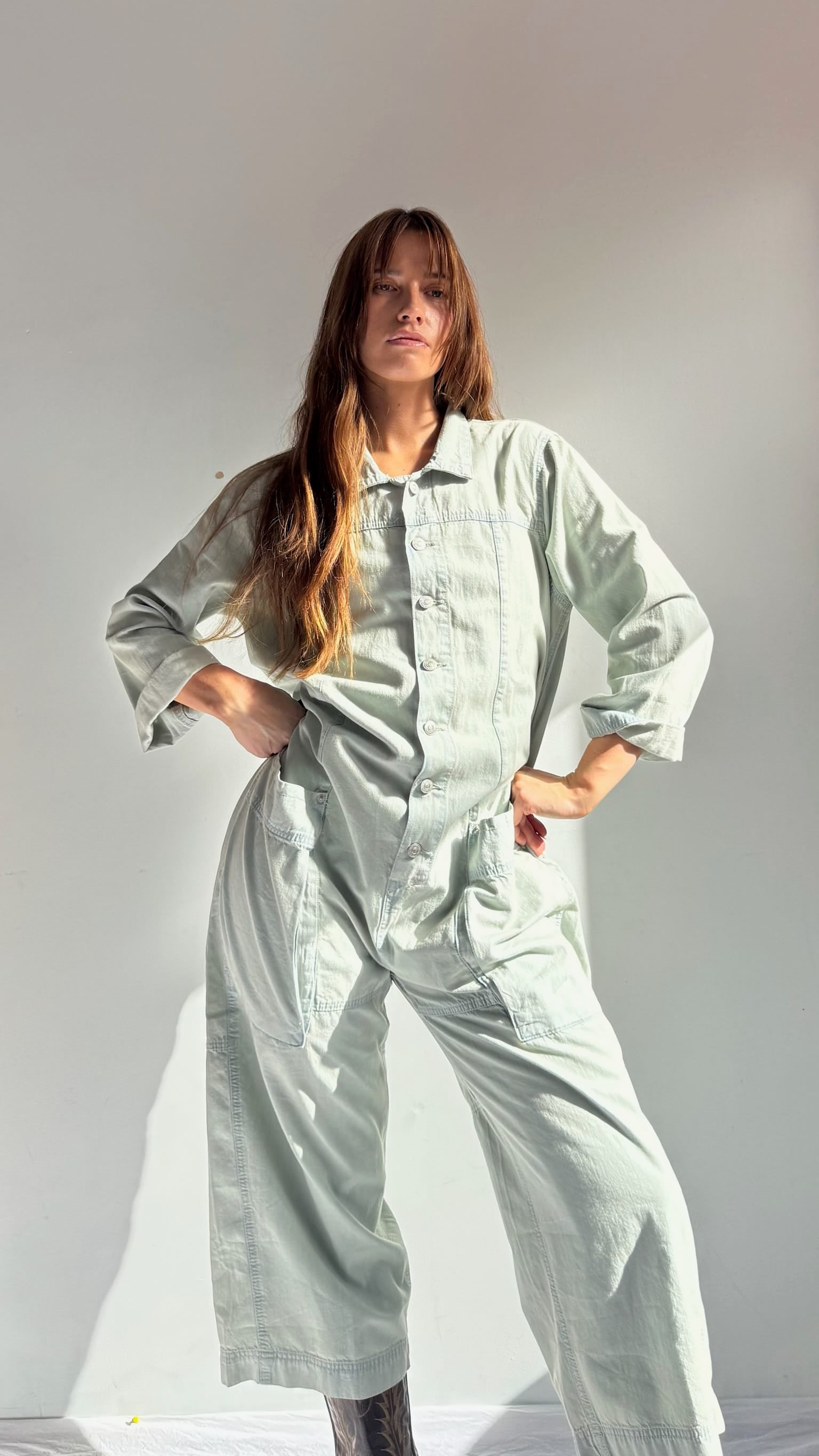 Free People Free People Margarita Jumpsuit Chambray