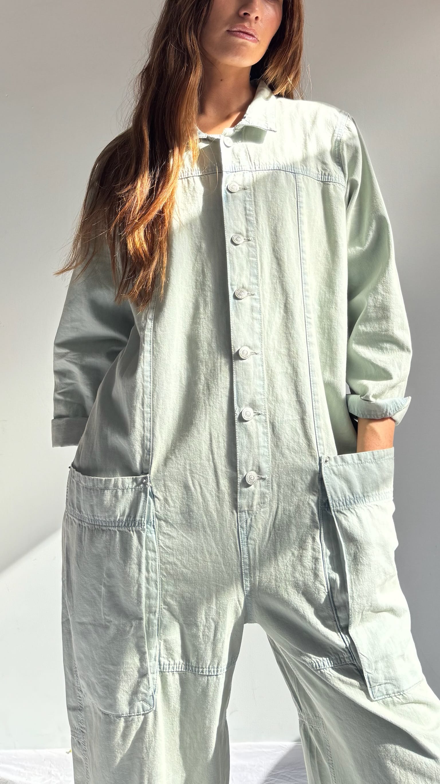 Free People Free People Margarita Jumpsuit Chambray