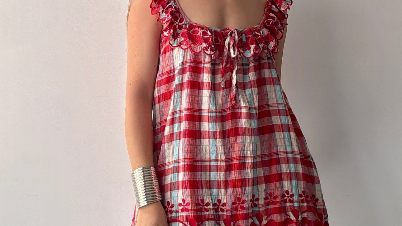 Free People Free People Plaid Red Dress