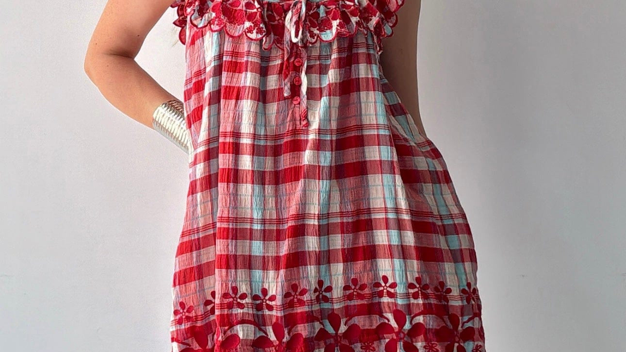 Free People Free People Plaid Red Dress