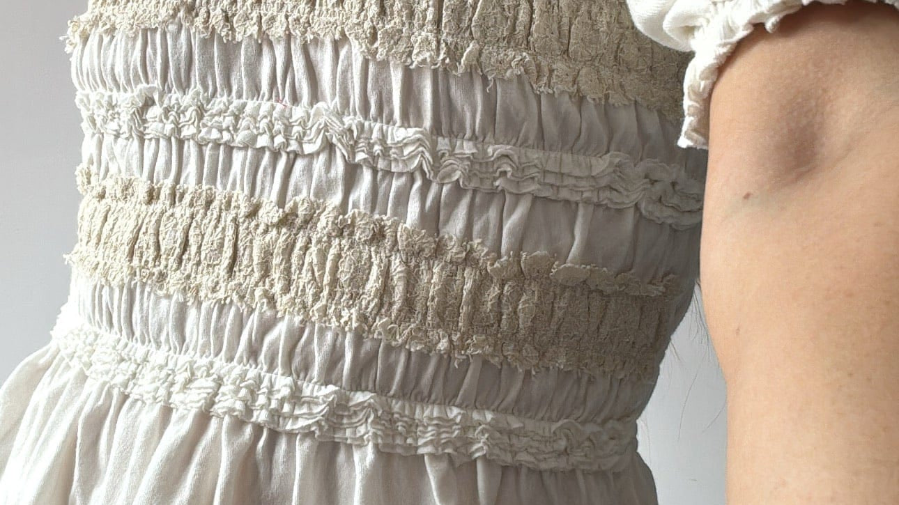 Free People Free People Ruched White Top