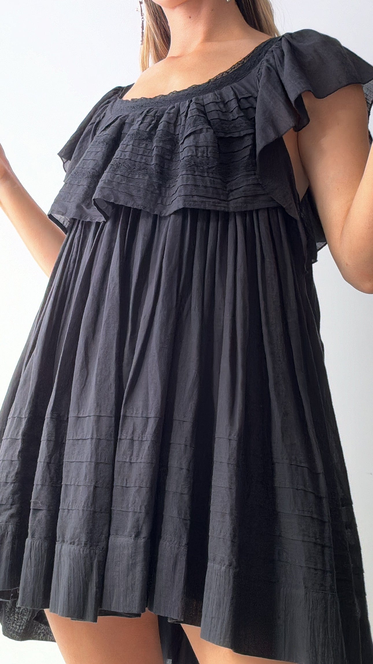 Free People Sweetpea Free People Minidress Black