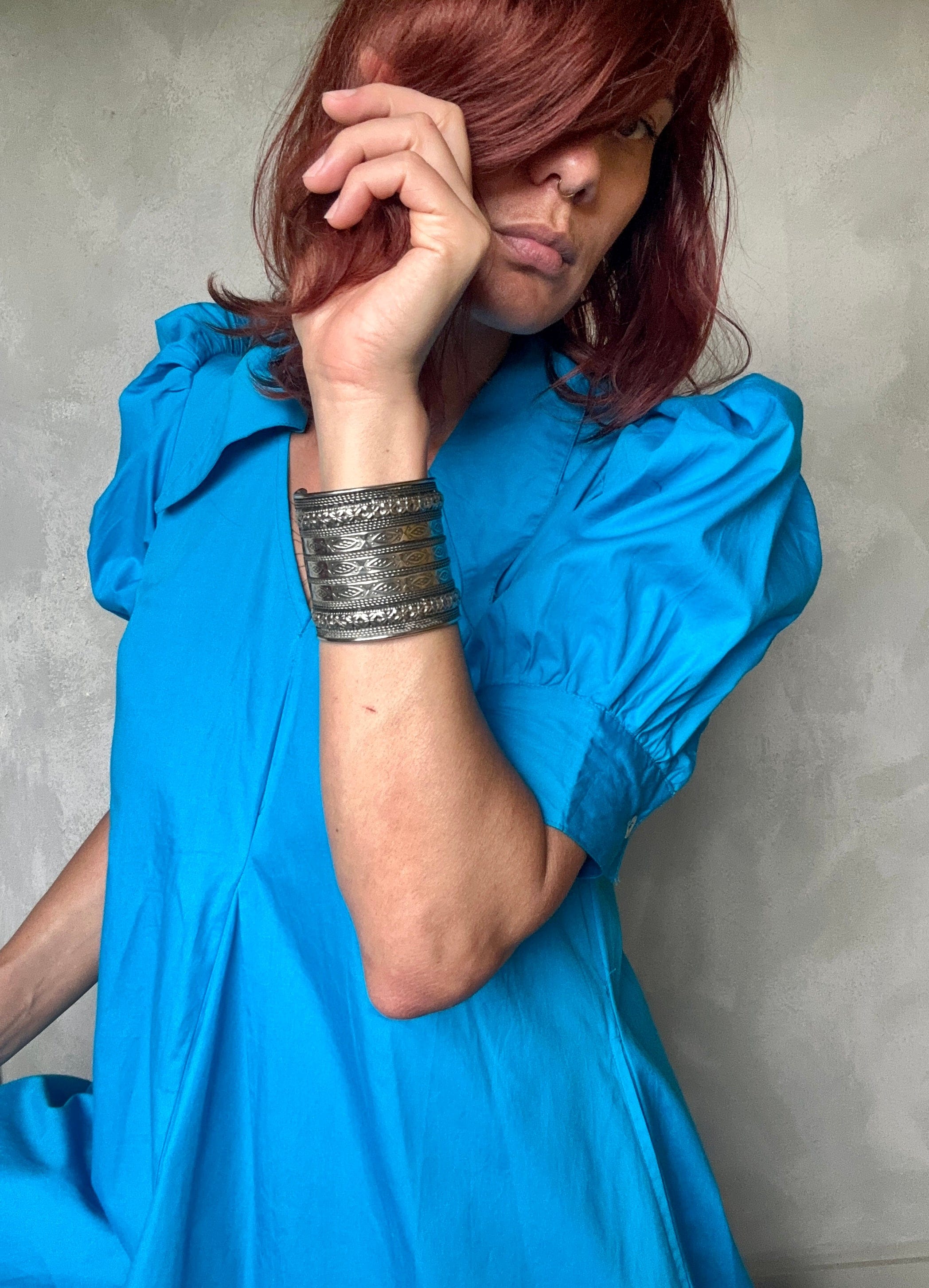 Ganni Ganni Collar Dress Blue