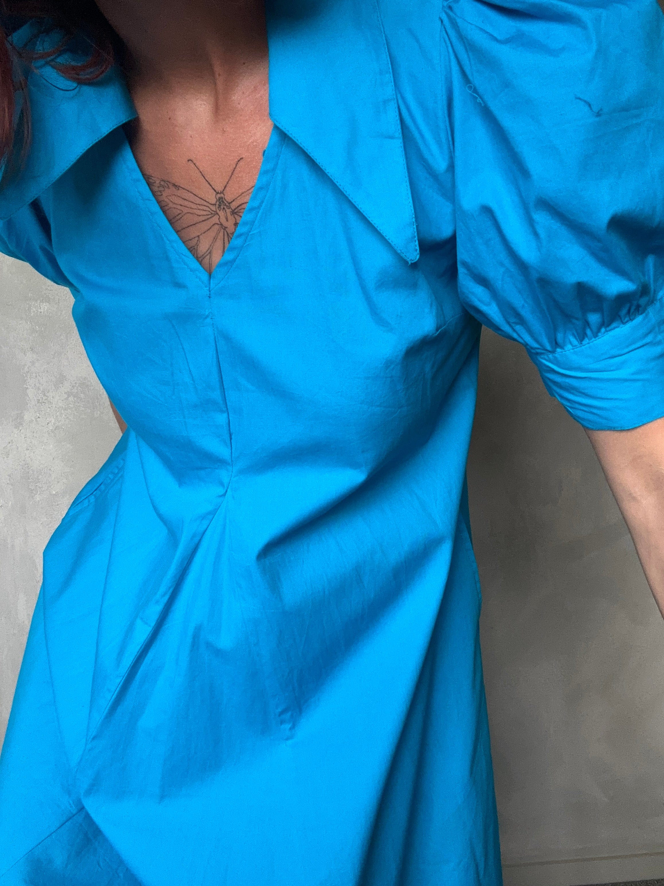 Ganni Ganni Collar Dress Blue
