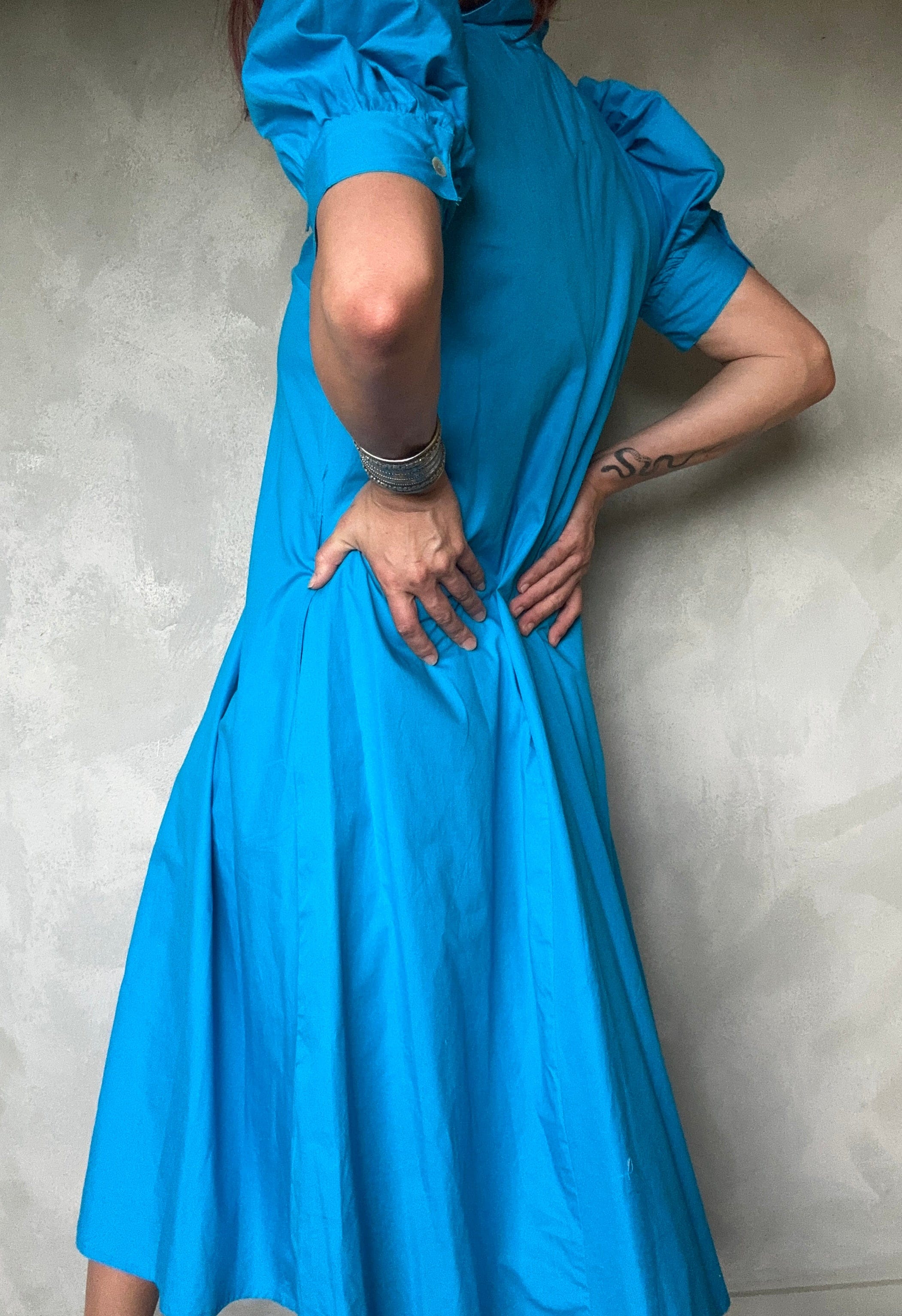 Ganni Ganni Collar Dress Blue