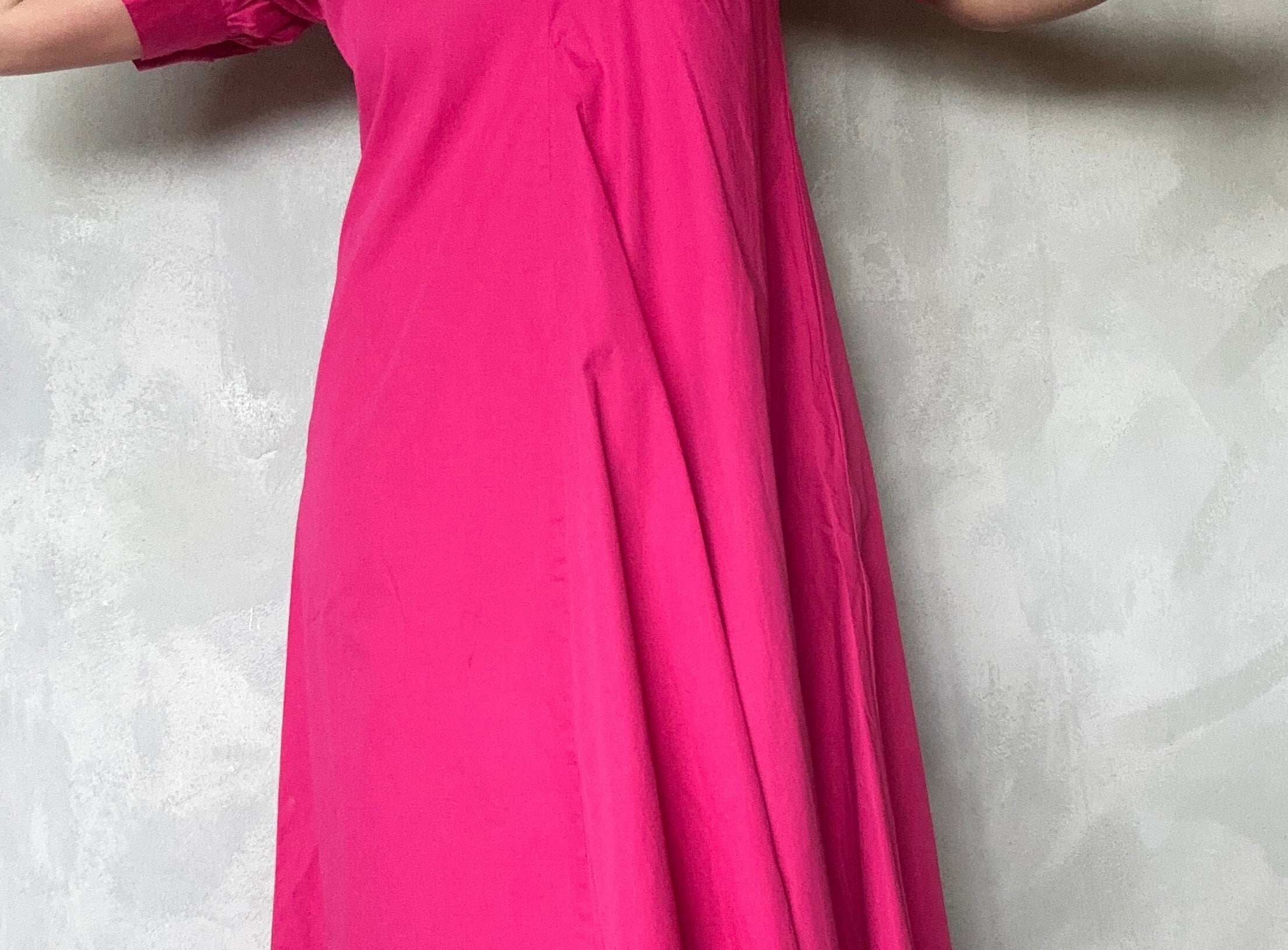 Ganni Ganni Collar Dress Fuchsia