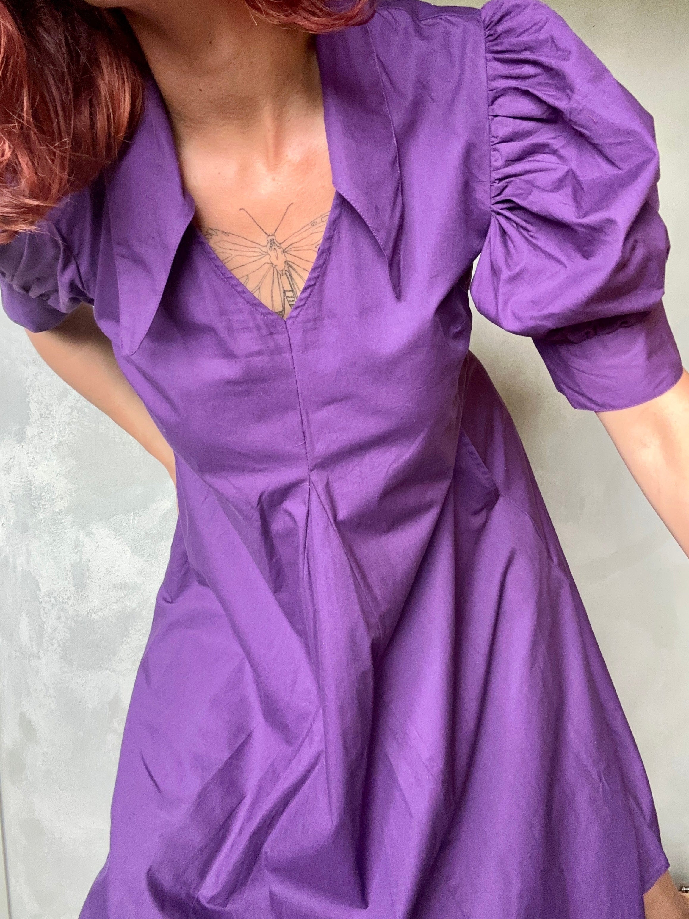 Ganni Ganni Collar Dress Purple