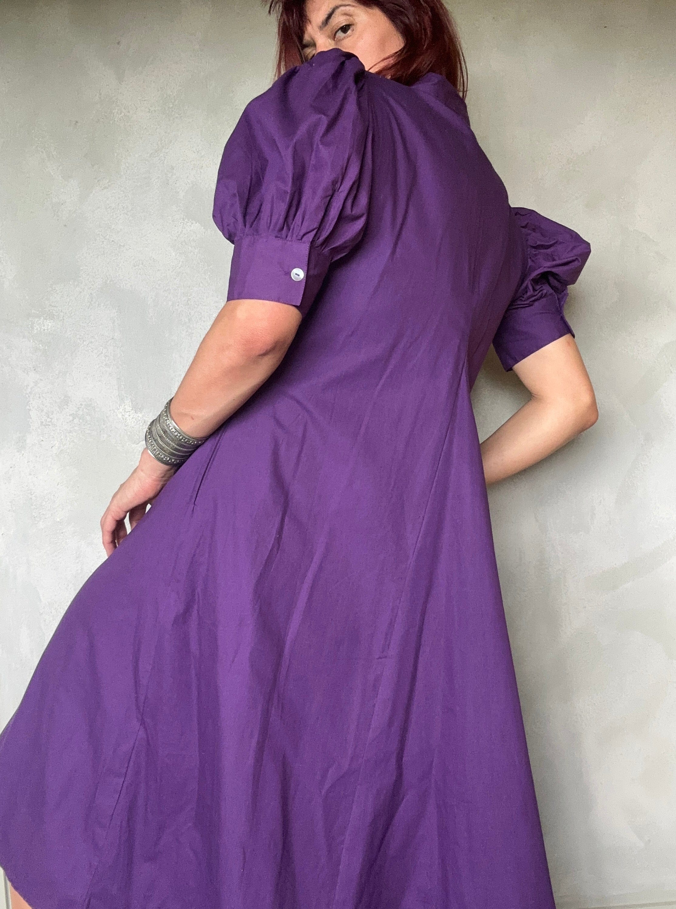 Ganni Ganni Collar Dress Purple