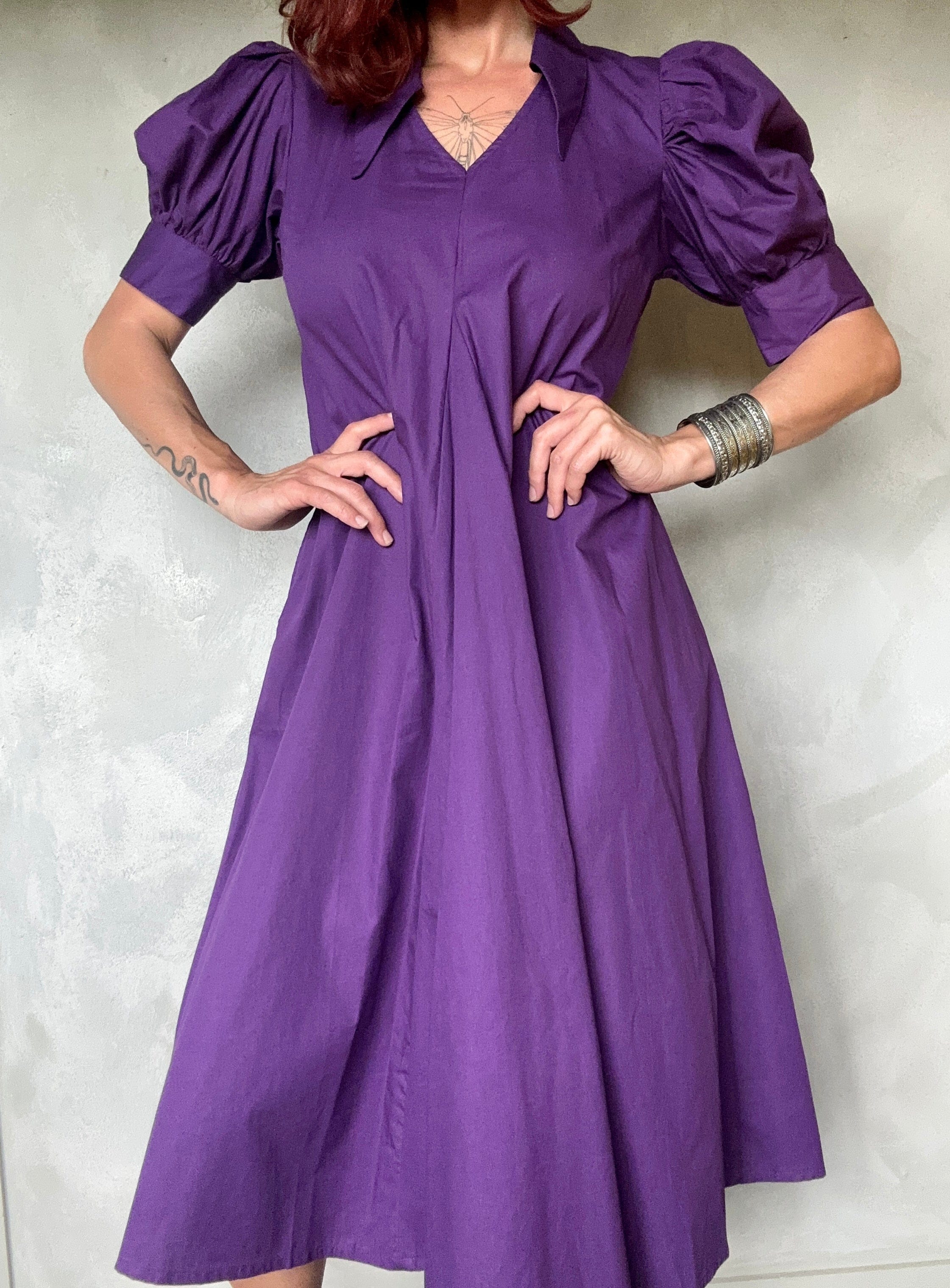 Ganni Ganni Collar Dress Purple