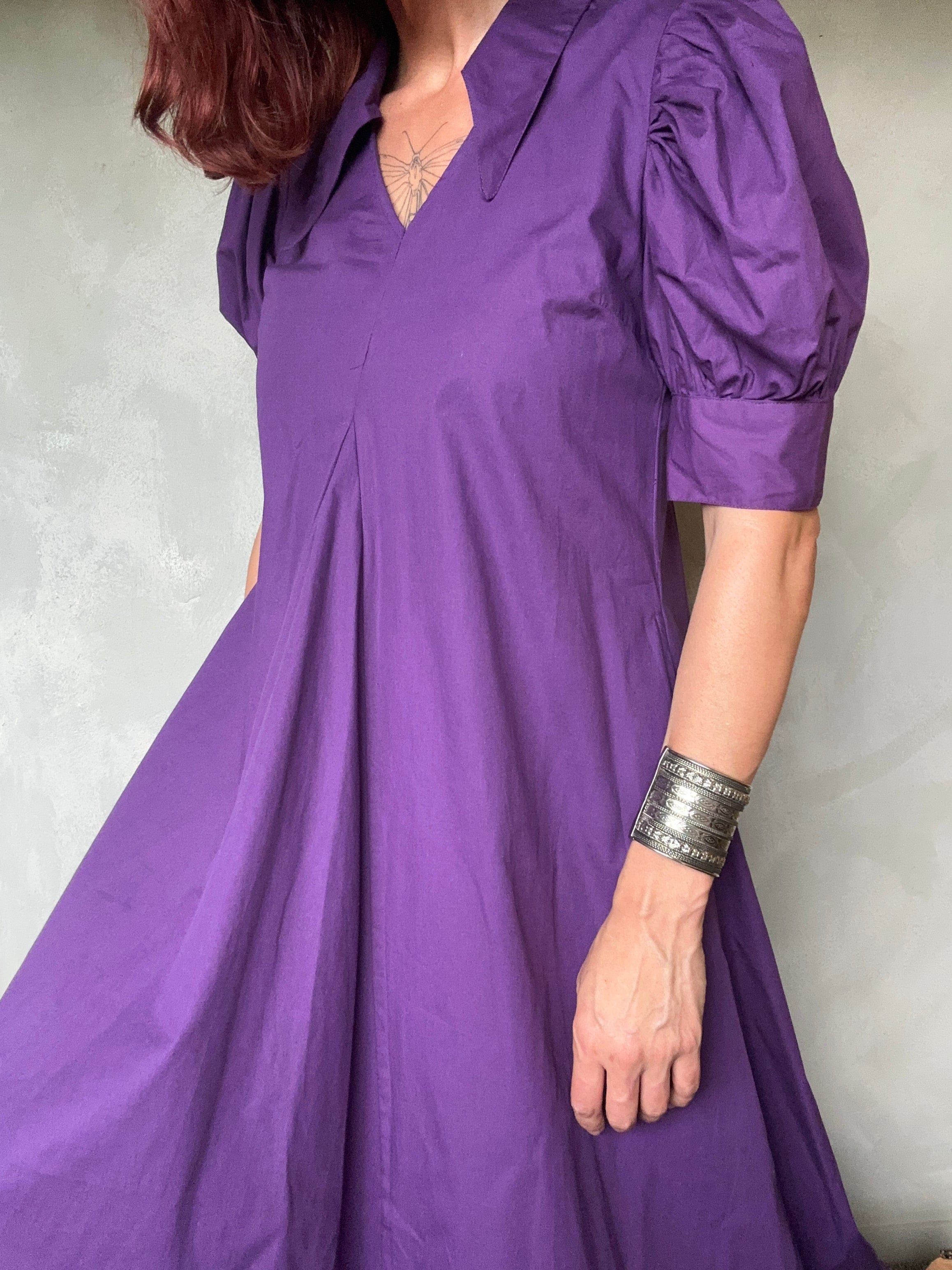 Ganni Ganni Collar Dress Purple