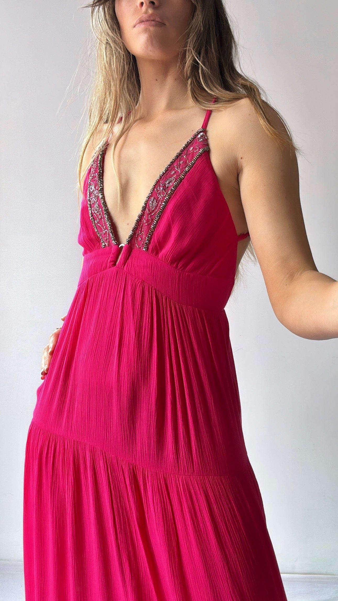 GOA GOA Plume Maxi Dress Magenta