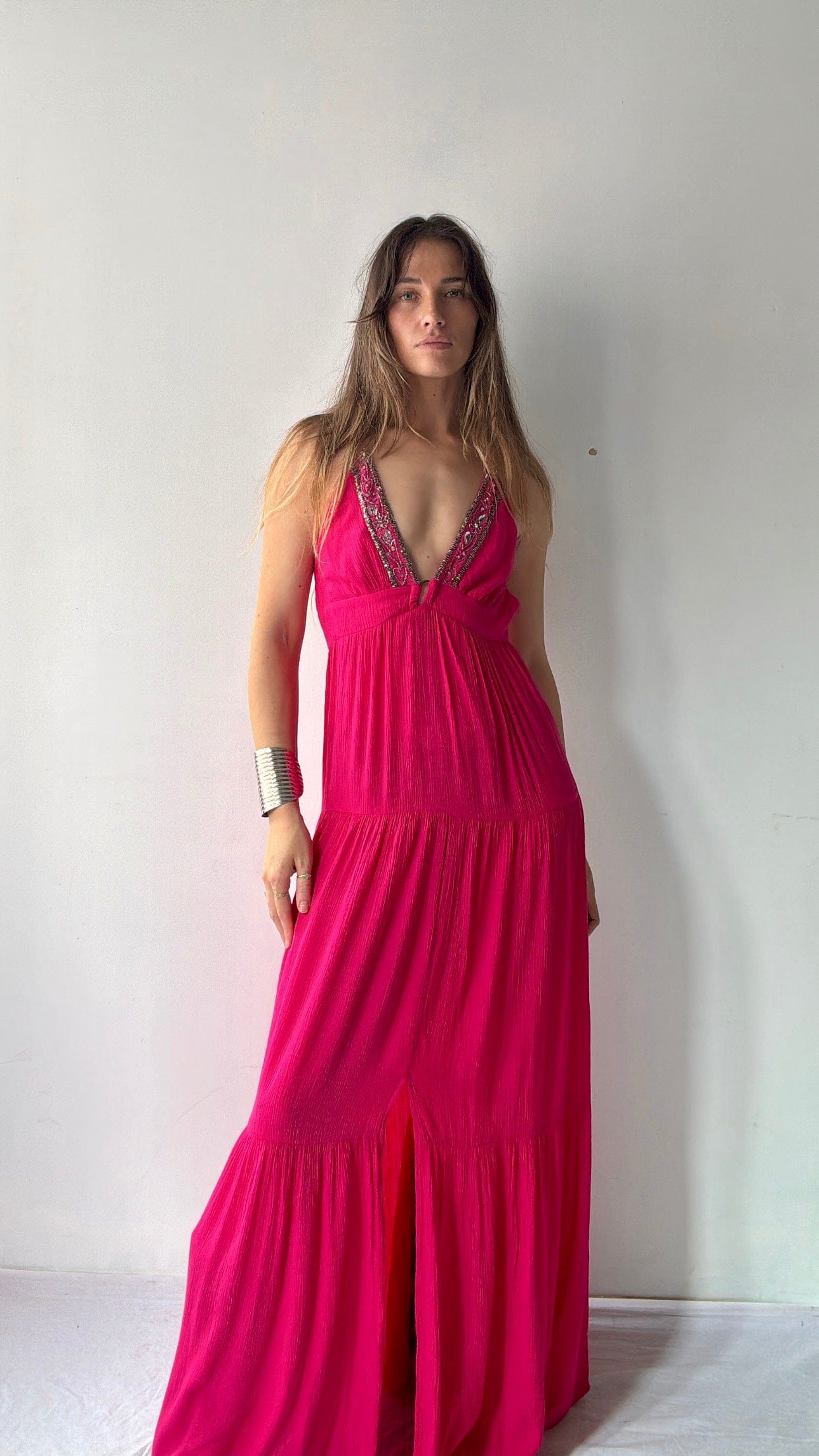 GOA GOA Plume Maxi Dress Magenta