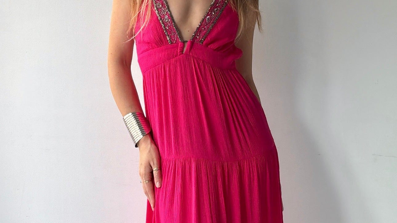GOA GOA Plume Maxi Dress Magenta
