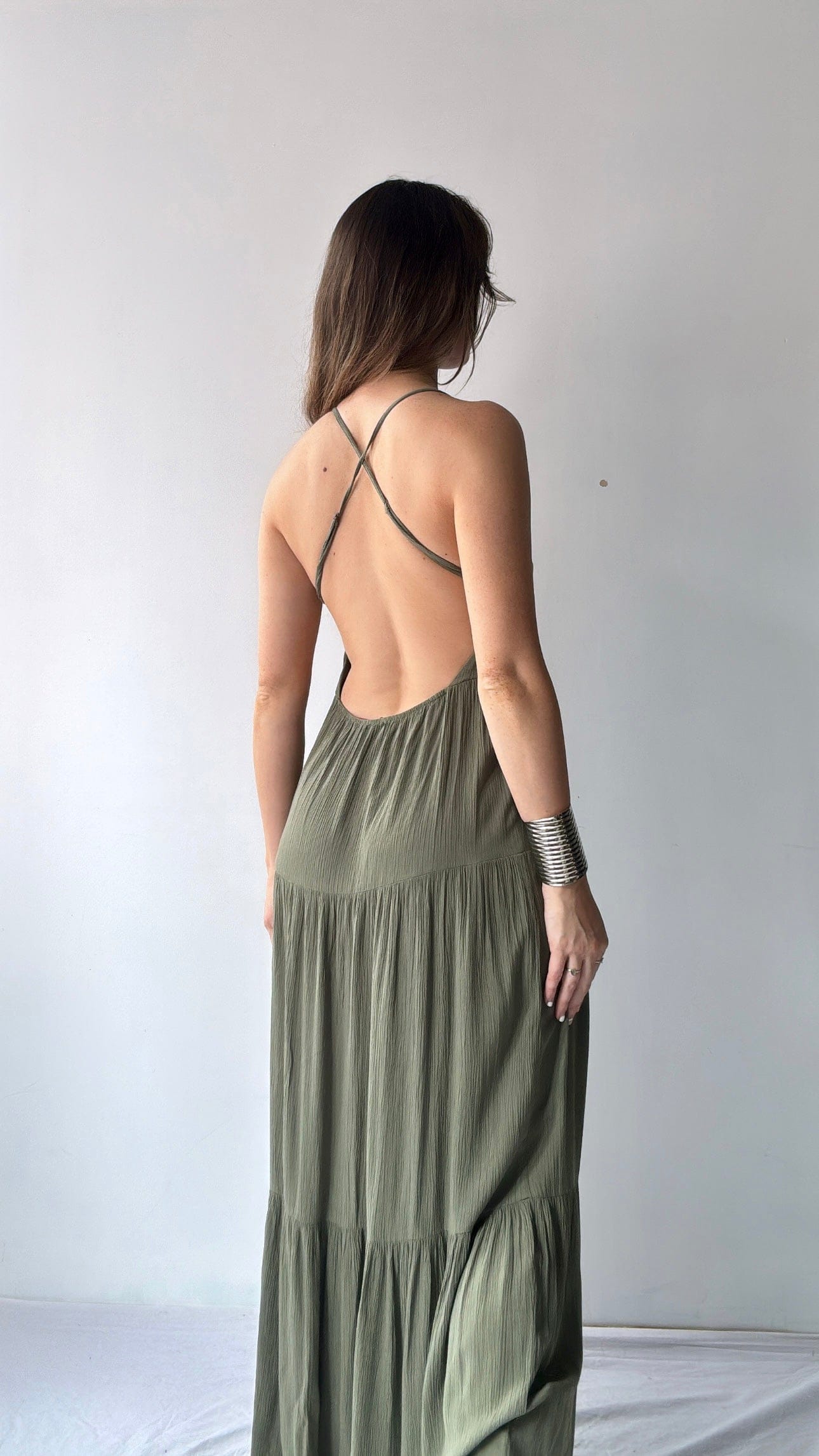 GOA GOA Plume Maxi Dress Olive