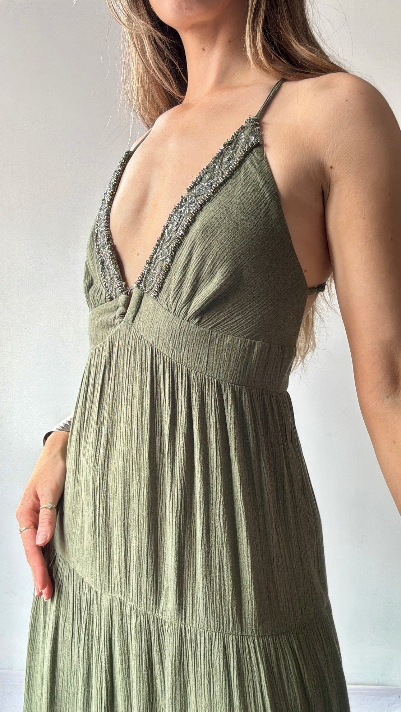 GOA GOA Plume Maxi Dress Olive