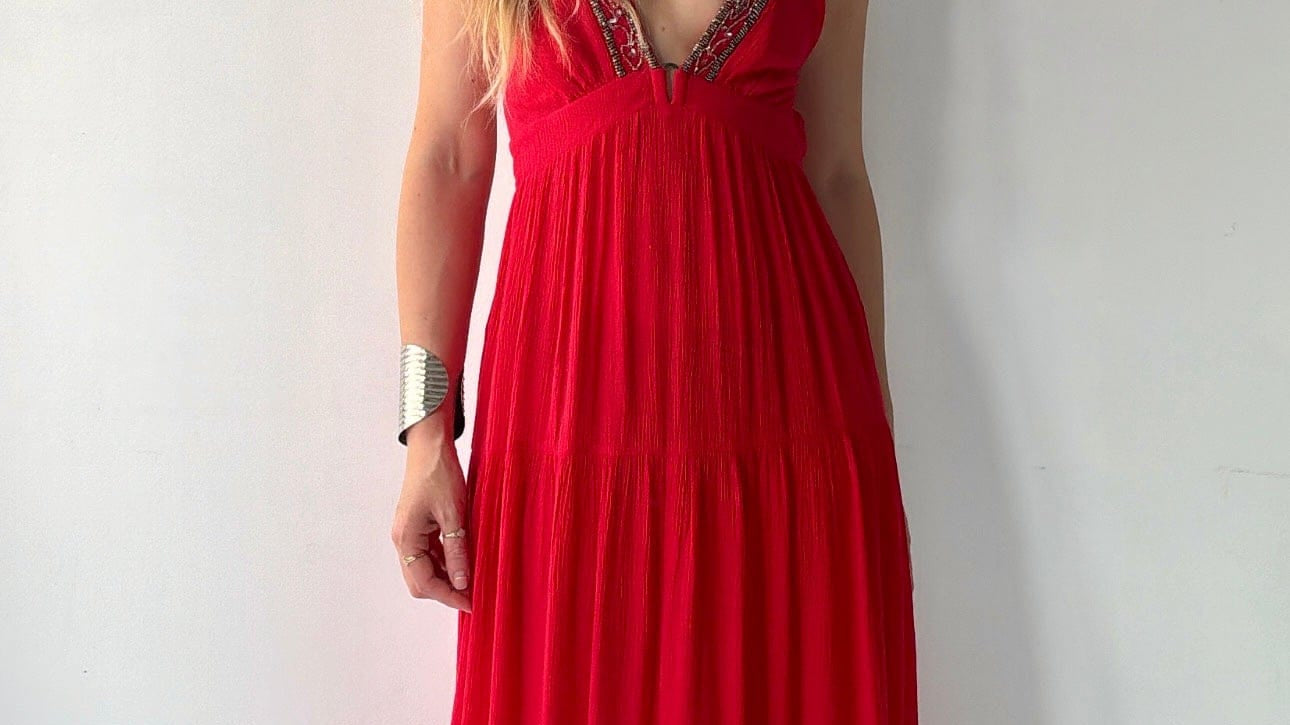 GOA GOA Plume Maxi Dress Red