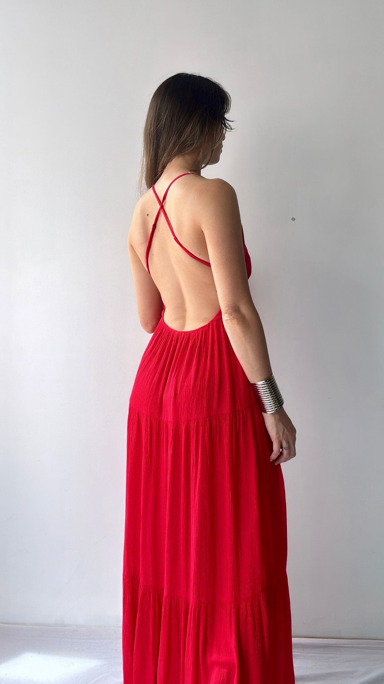 GOA GOA Plume Maxi Dress Red