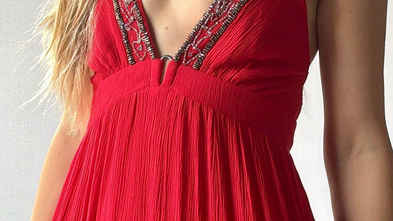 GOA GOA Plume Maxi Dress Red