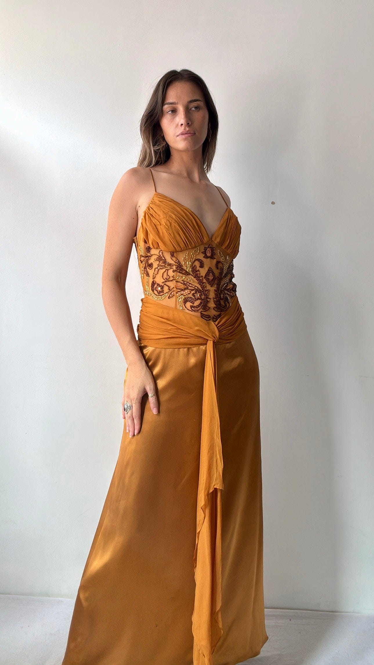 Miss New York Dress Miss New York Golden Y2K Beaded Gown