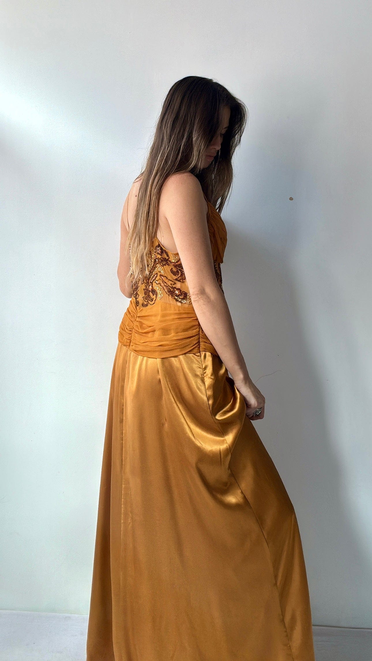 Miss New York Dress Miss New York Golden Y2K Beaded Gown