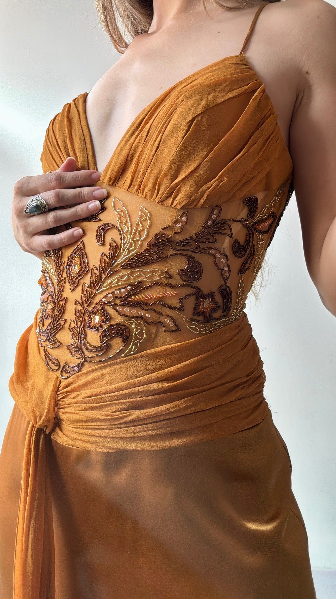 Miss New York Dress Miss New York Golden Y2K Beaded Gown