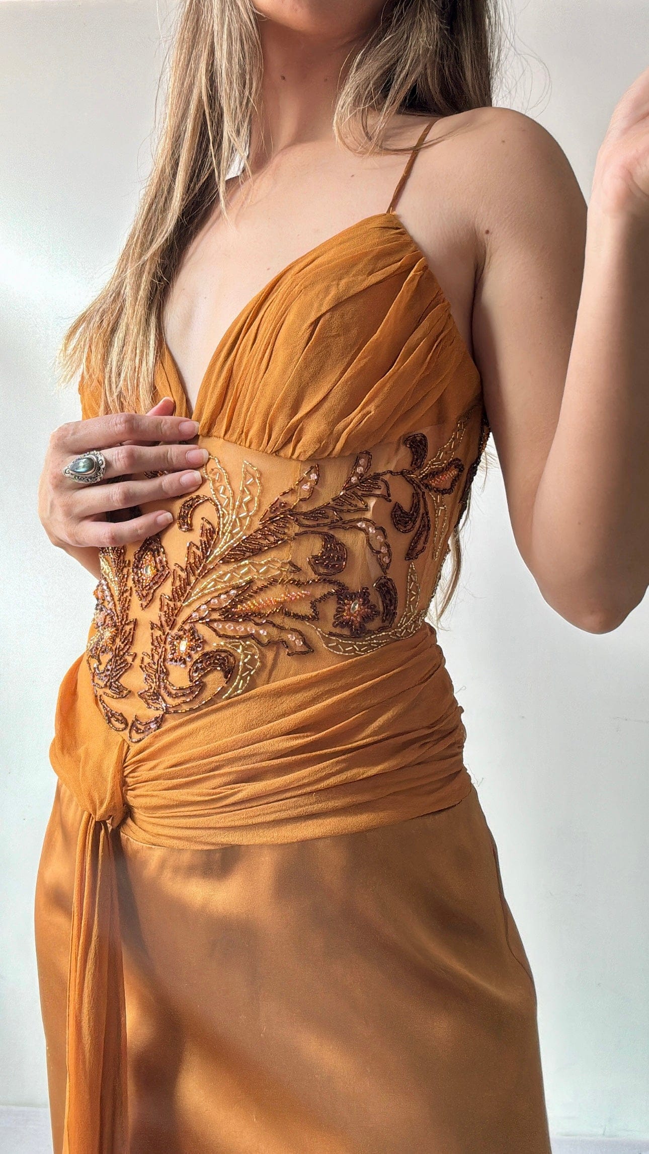 Miss New York Dress Miss New York Golden Y2K Beaded Gown