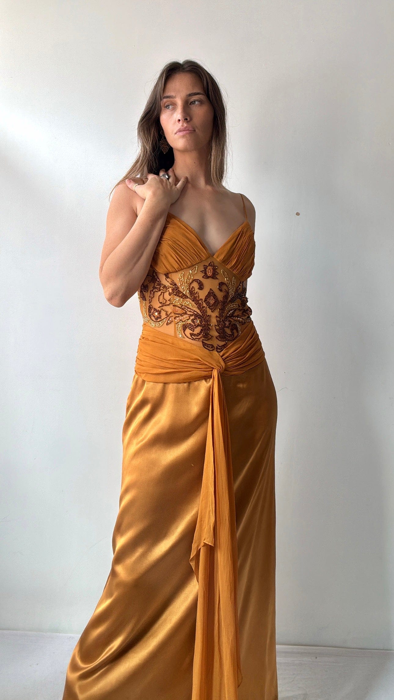 Miss New York Dress Miss New York Golden Y2K Beaded Gown