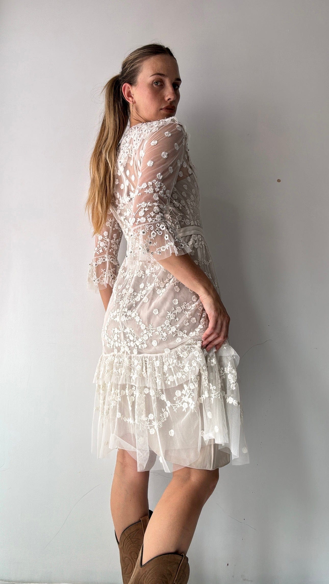N & T Midi Wednesday Dress White, Needle & Thread, Sistergolden