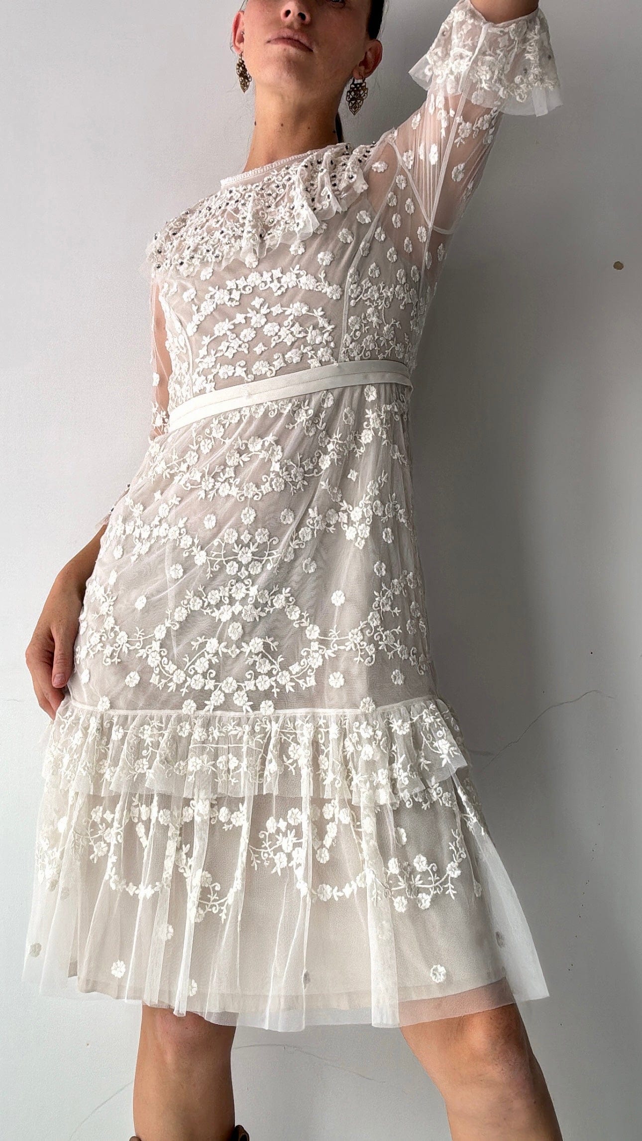 N & T Midi Wednesday Dress White, Needle & Thread, Sistergolden