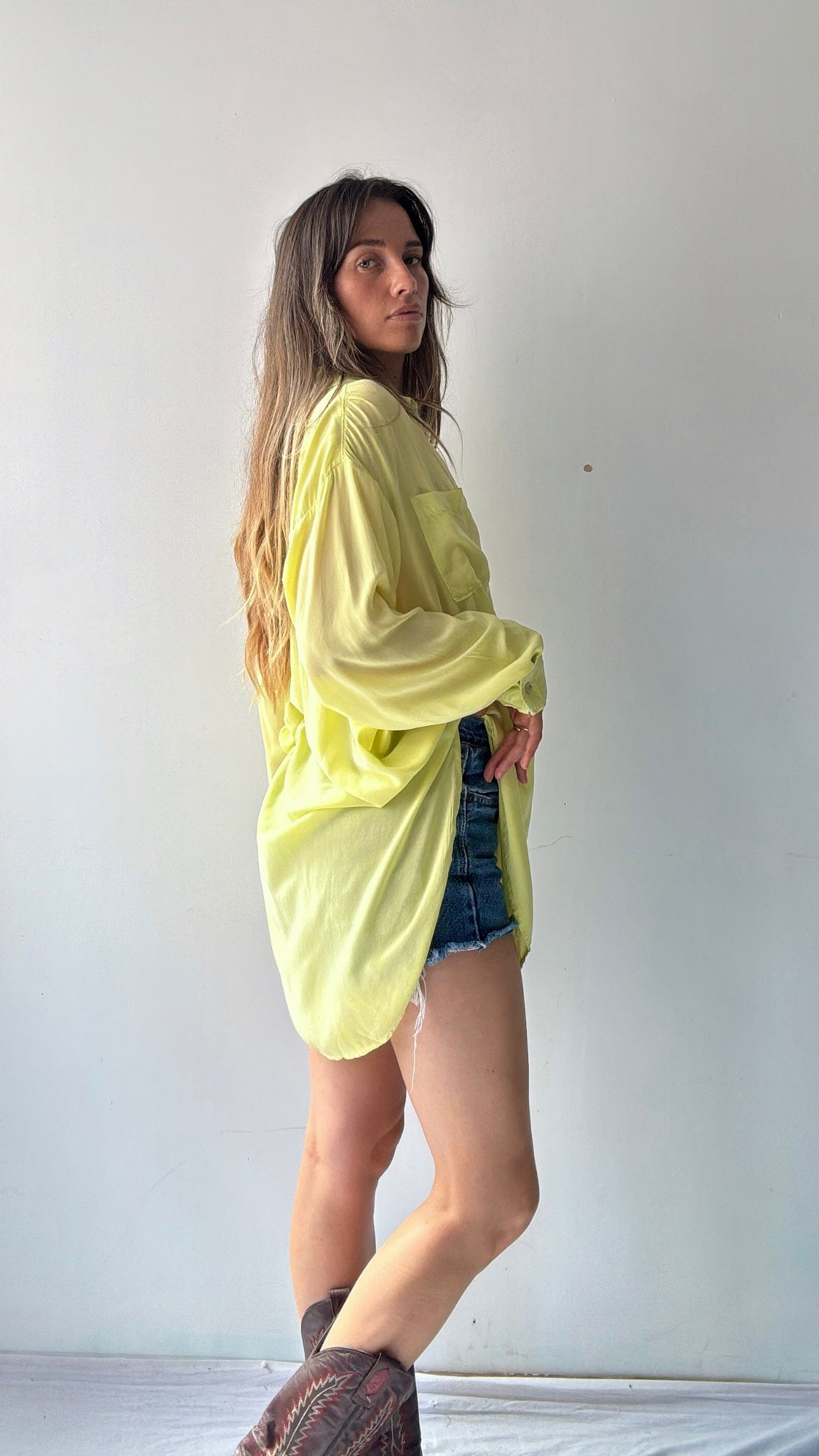 Pilcro Anthropologie Shirt Pilcro Longline Shirt Lime