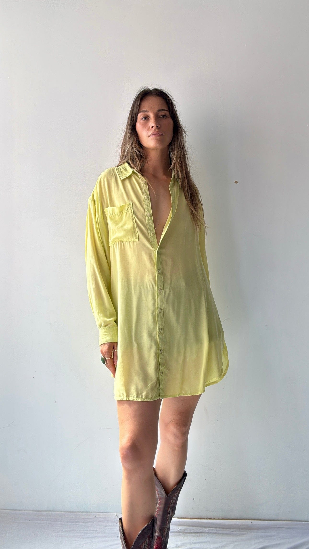 Pilcro Anthropologie Shirt Pilcro Longline Shirt Lime