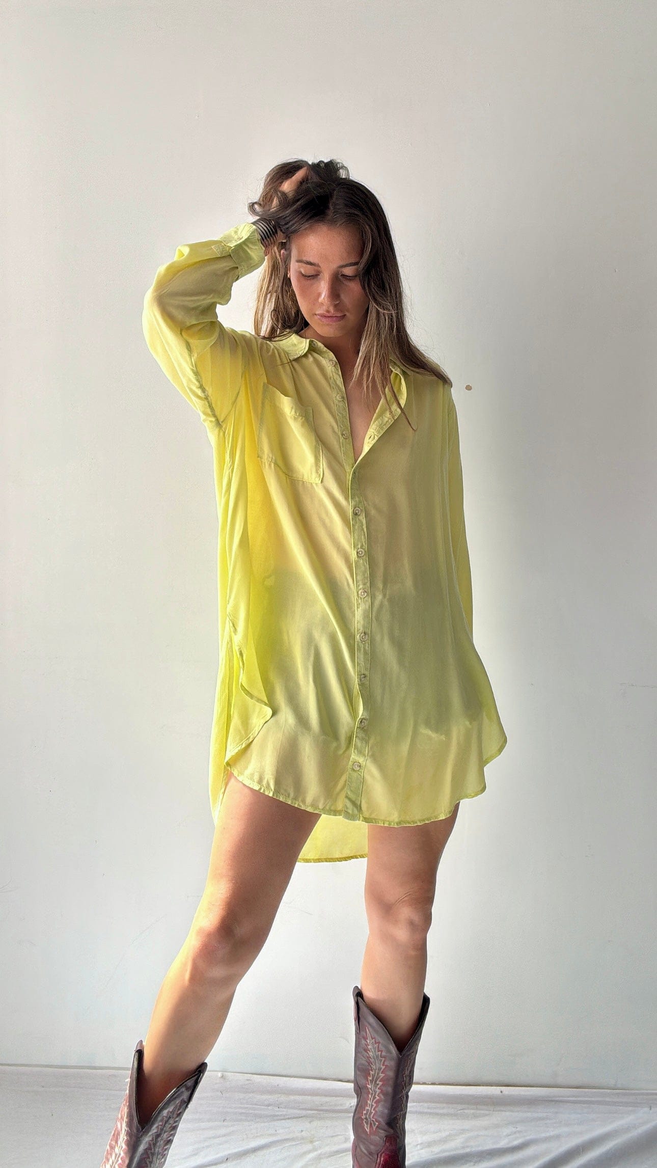 Pilcro Anthropologie Shirt Pilcro Longline Shirt Lime