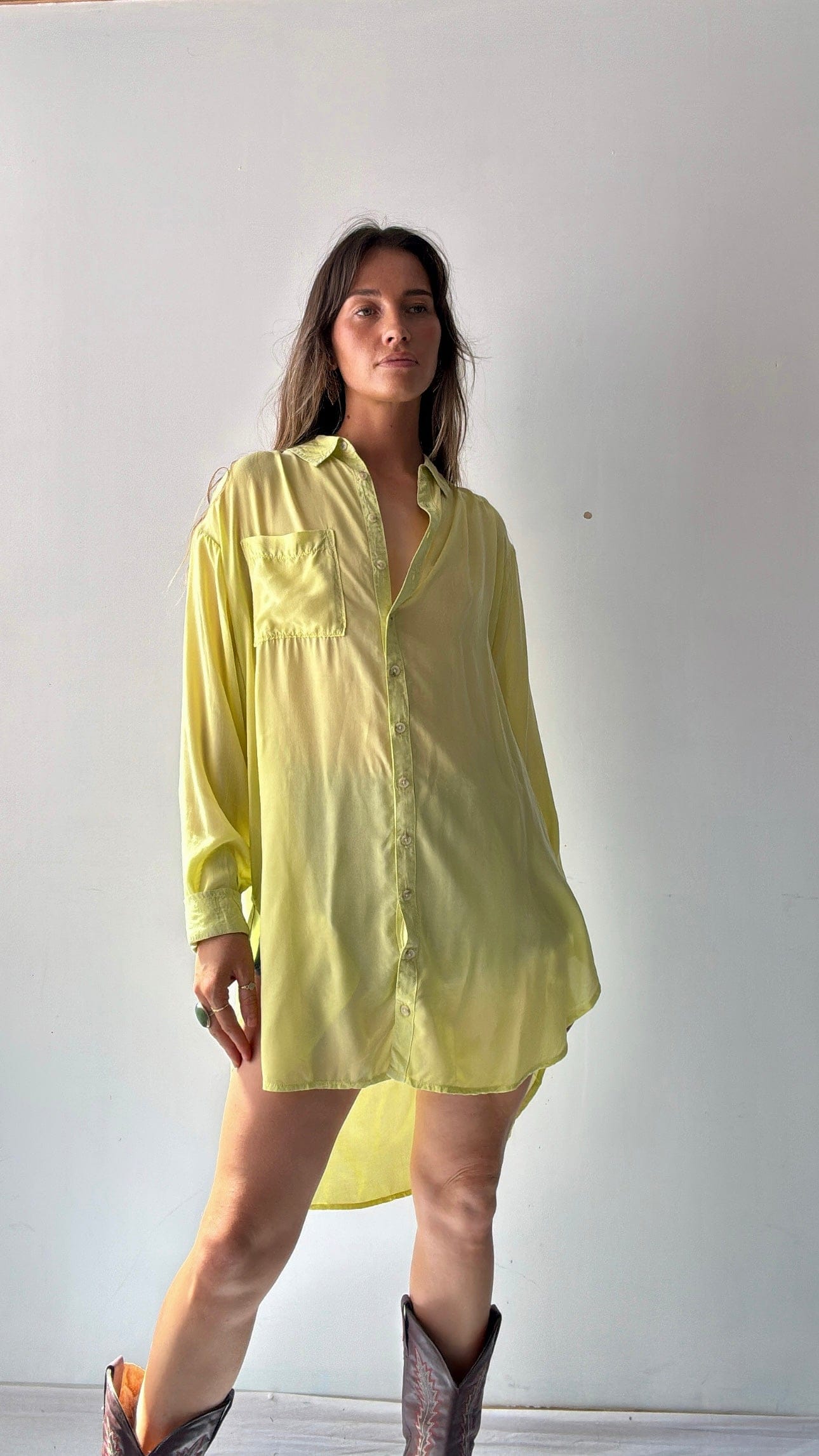 Pilcro Anthropologie Shirt Pilcro Longline Shirt Lime