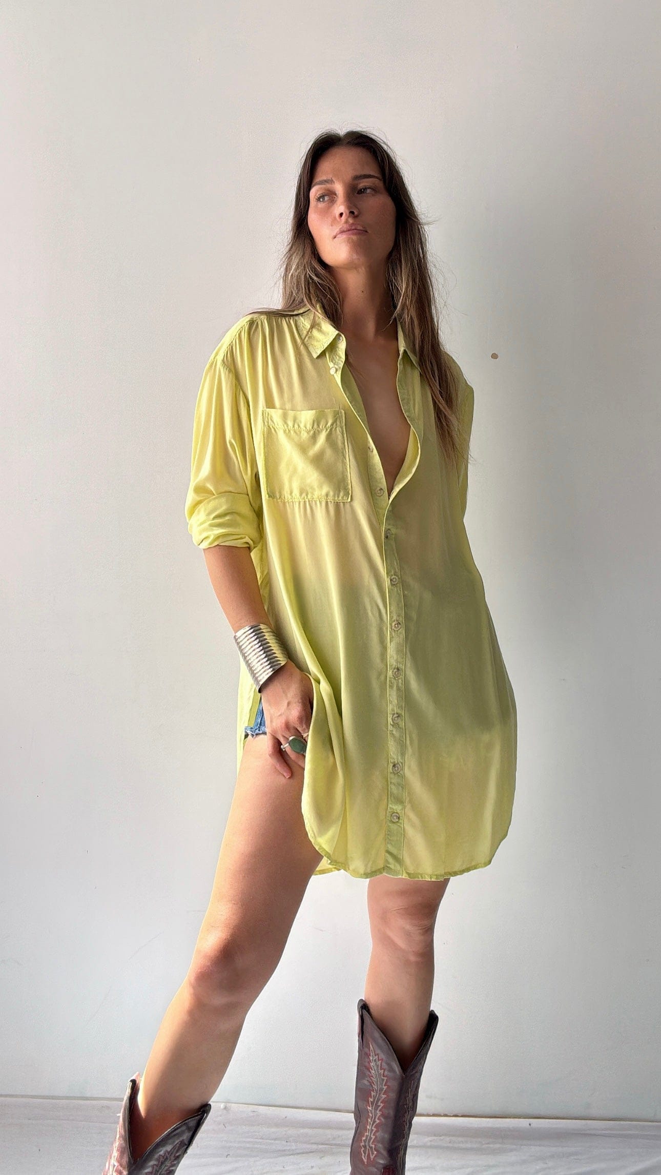 Pilcro Anthropologie Shirt Pilcro Longline Shirt Lime