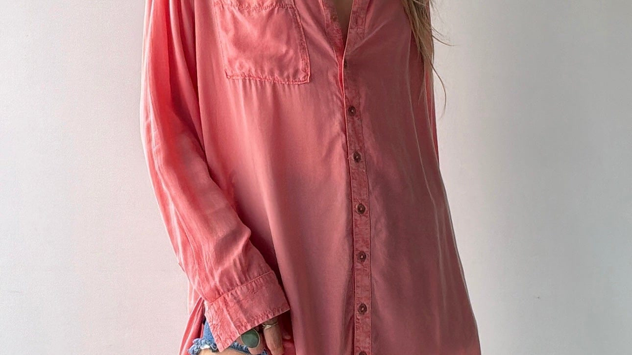 Pilcro Anthropologie Shirt Pilcro Longline Shirt Salmon