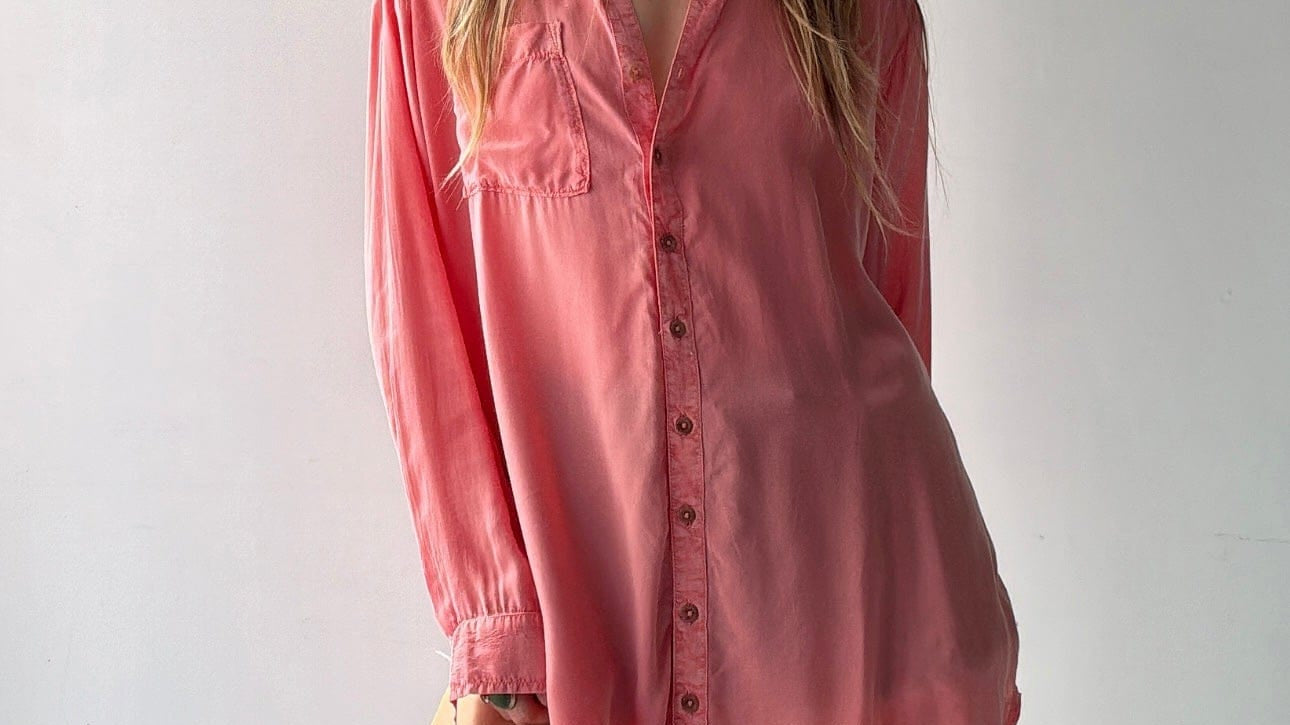 Pilcro Anthropologie Shirt Pilcro Longline Shirt Salmon