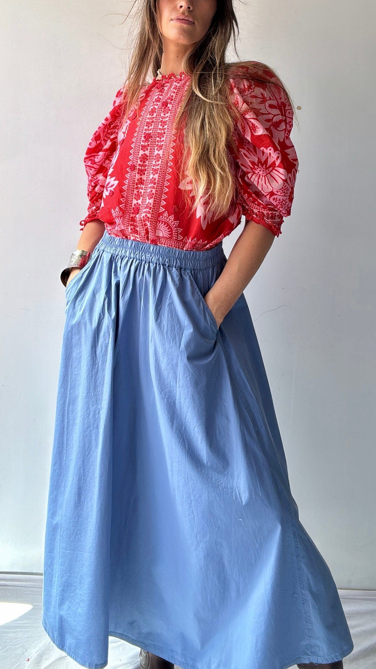 Project AJ117 Project AJ Maxi Blue Skirt