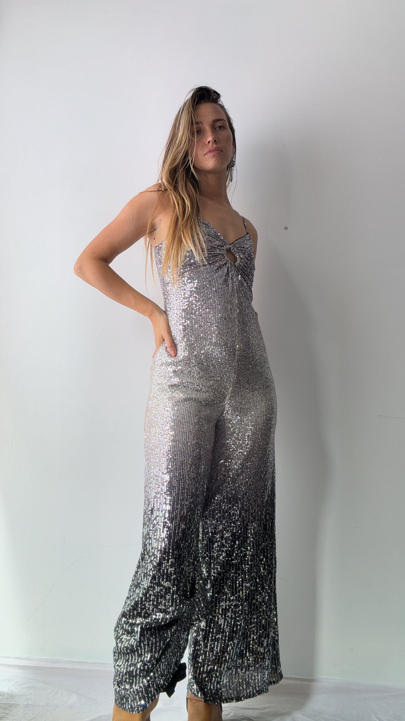 Ranna Gill Stayin’ Alive Sequin Jumpsuit