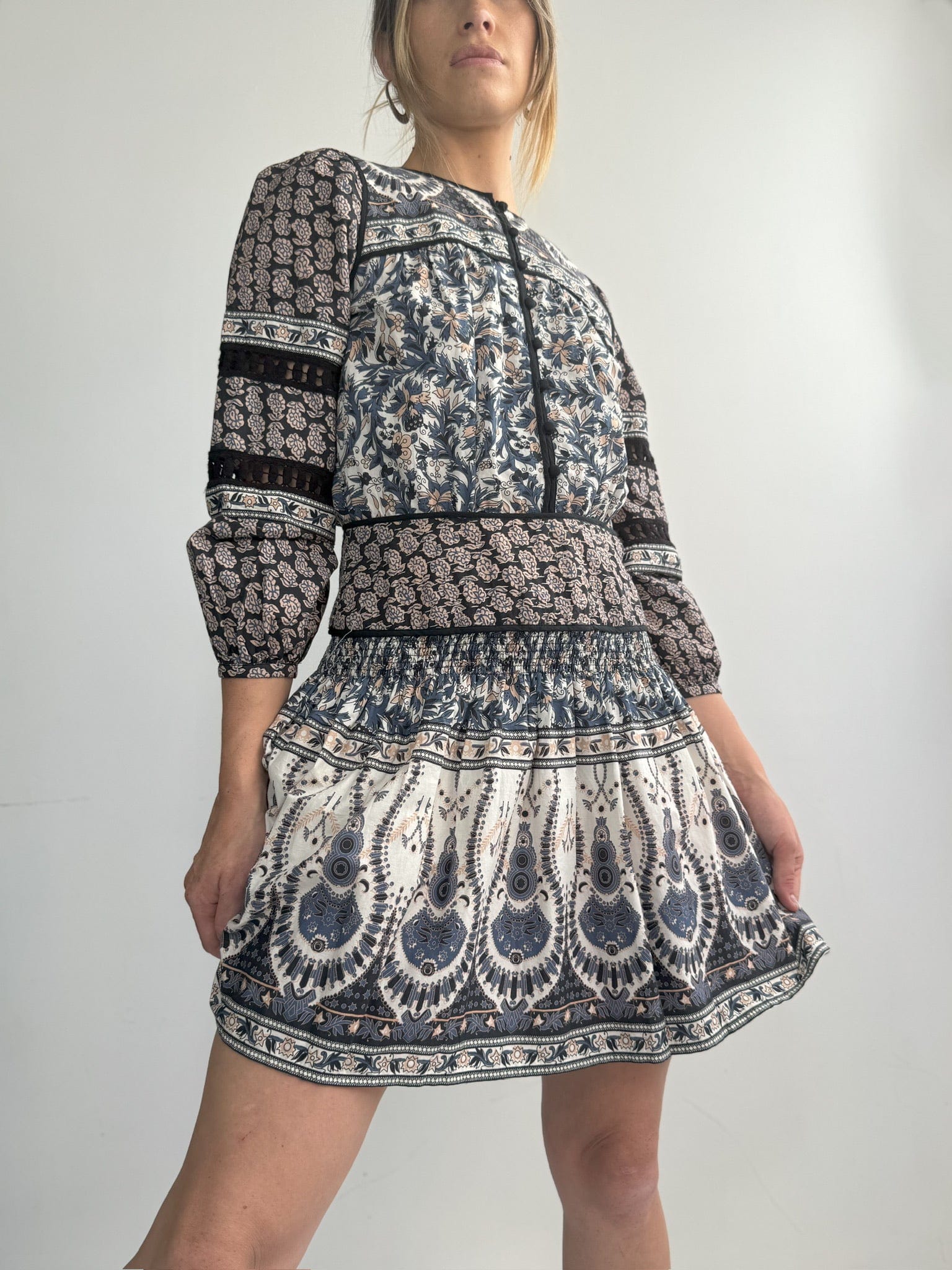 Sea New York Sea NY Ajrak Mini Dress Water