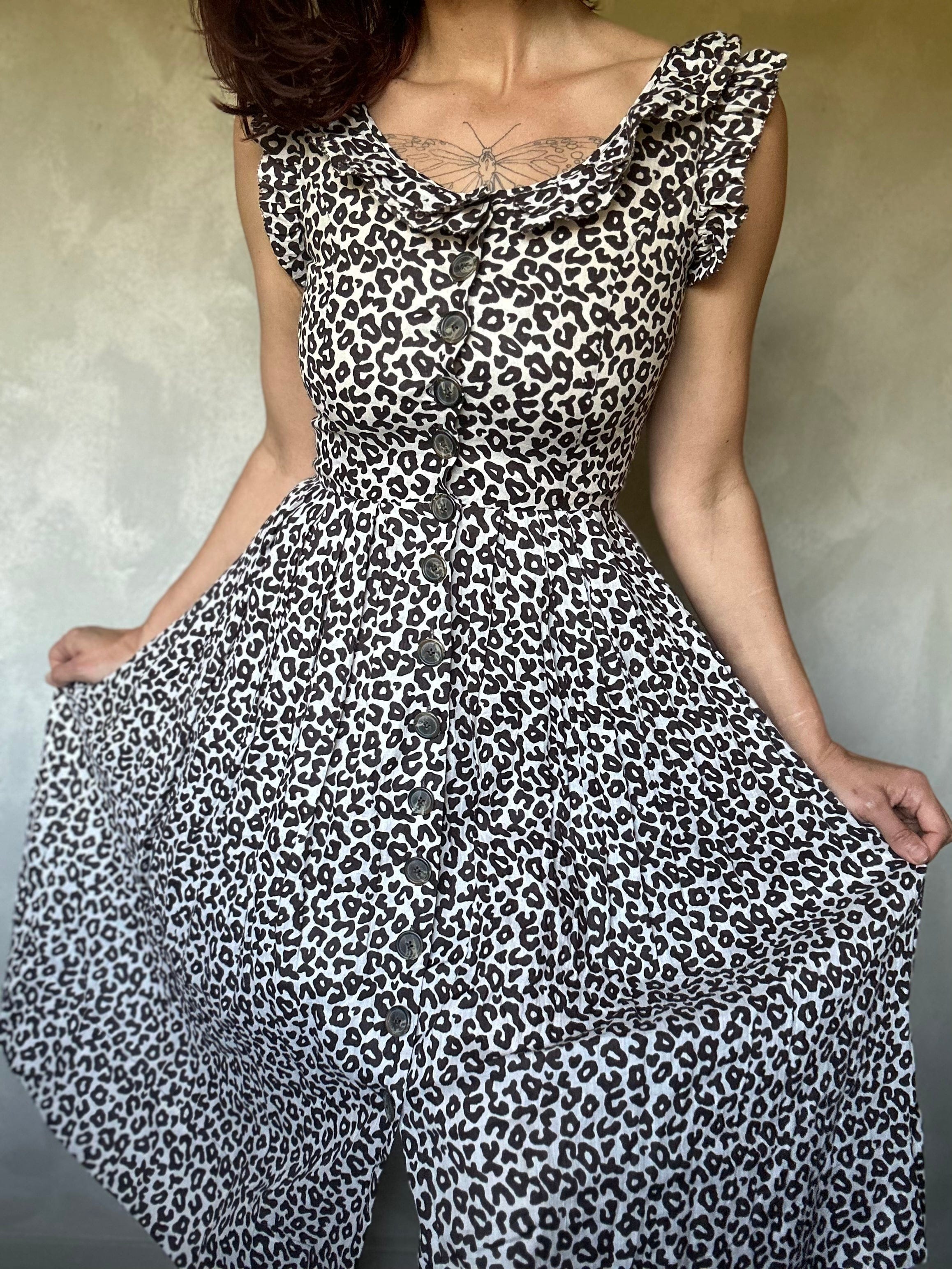 Sea New York Sea NY Leopard Frill Midi Dress