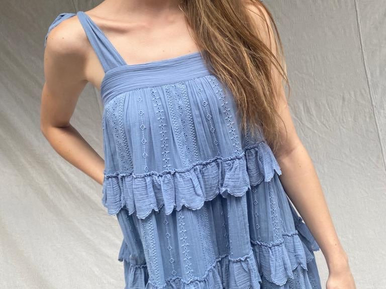 Sezane Sezane Mini Dress Periwinkle