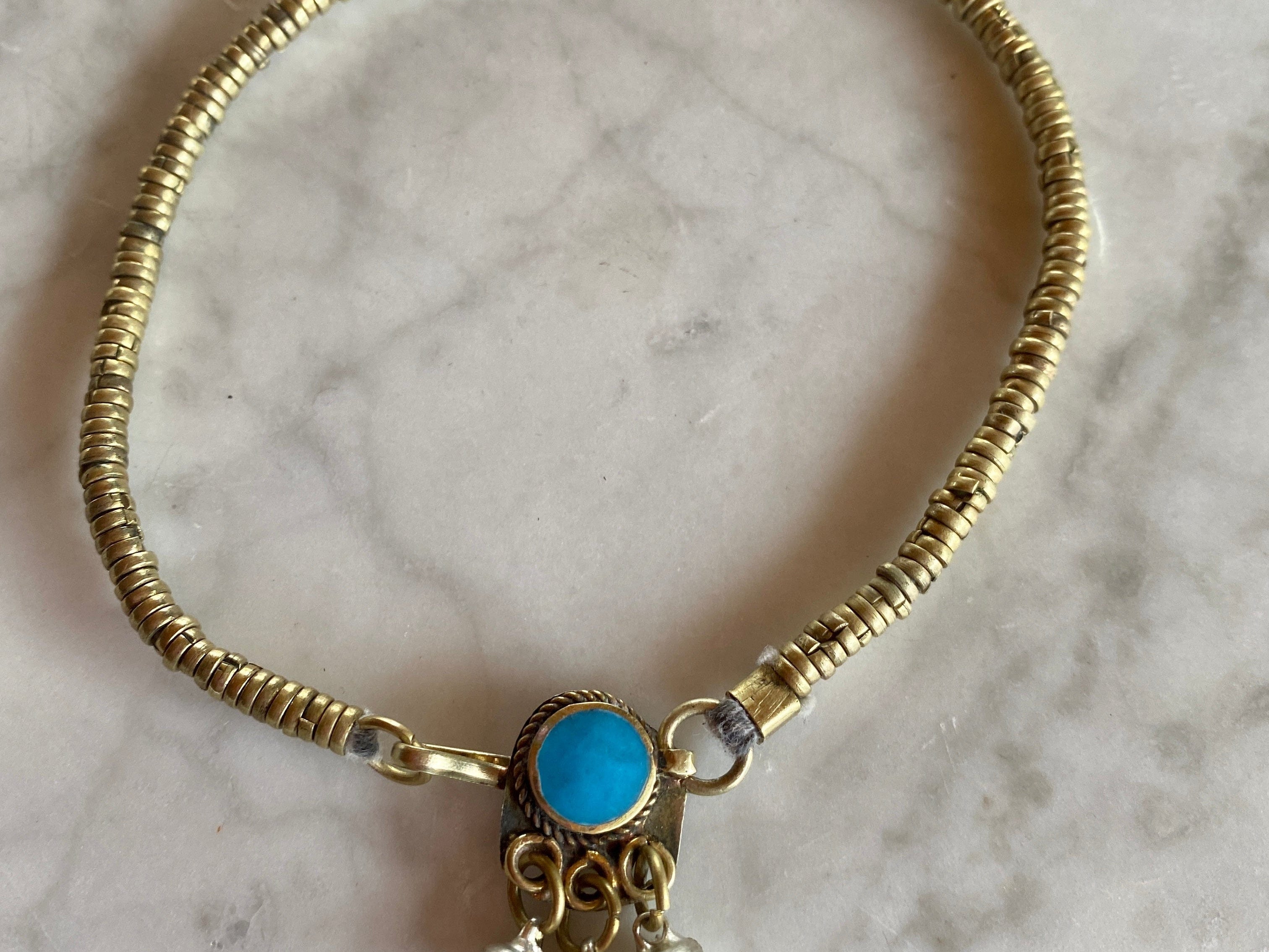 SisterGolden Anklet Turquoise Iris Anklet