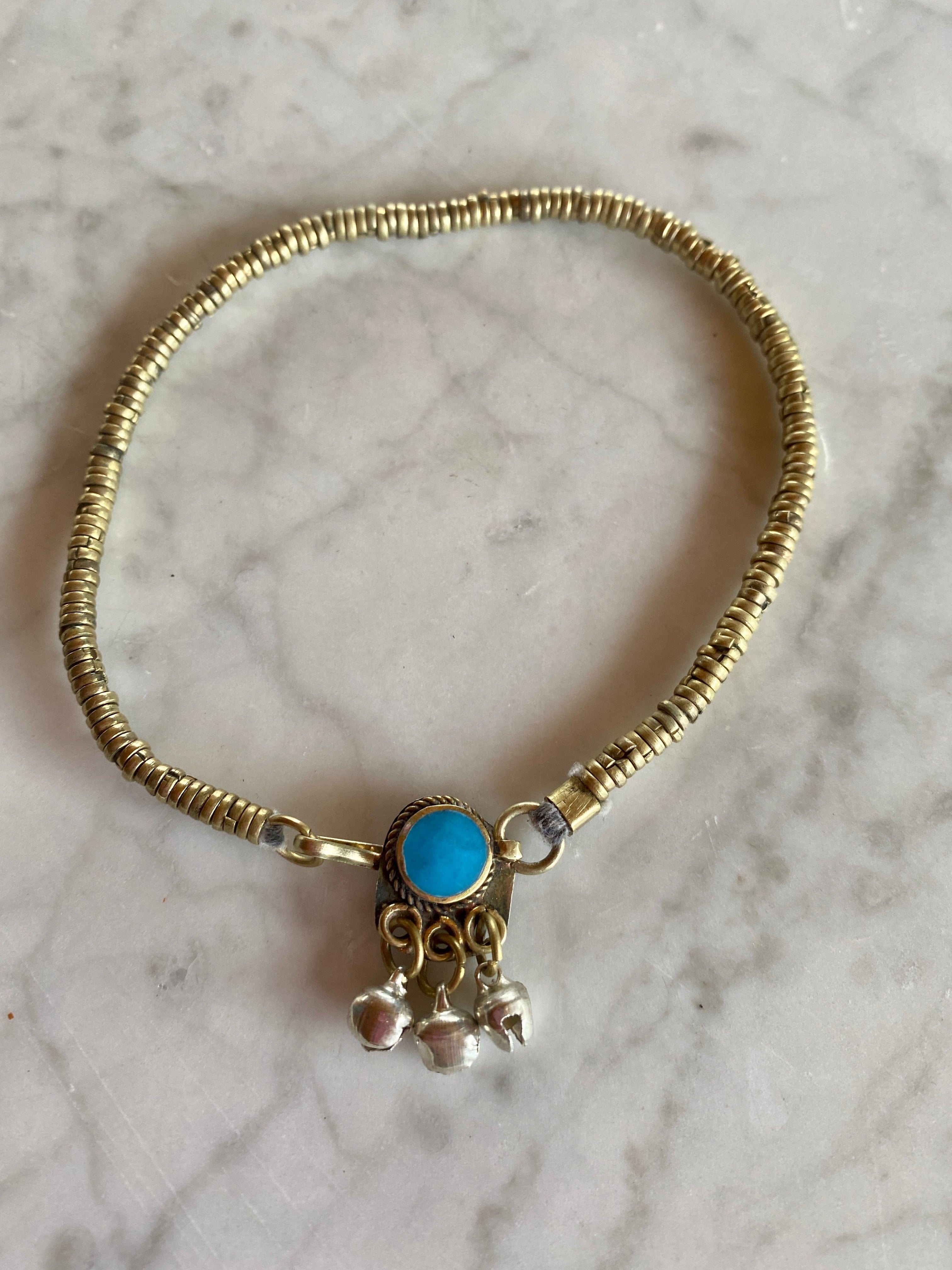 SisterGolden Anklet Turquoise Iris Anklet