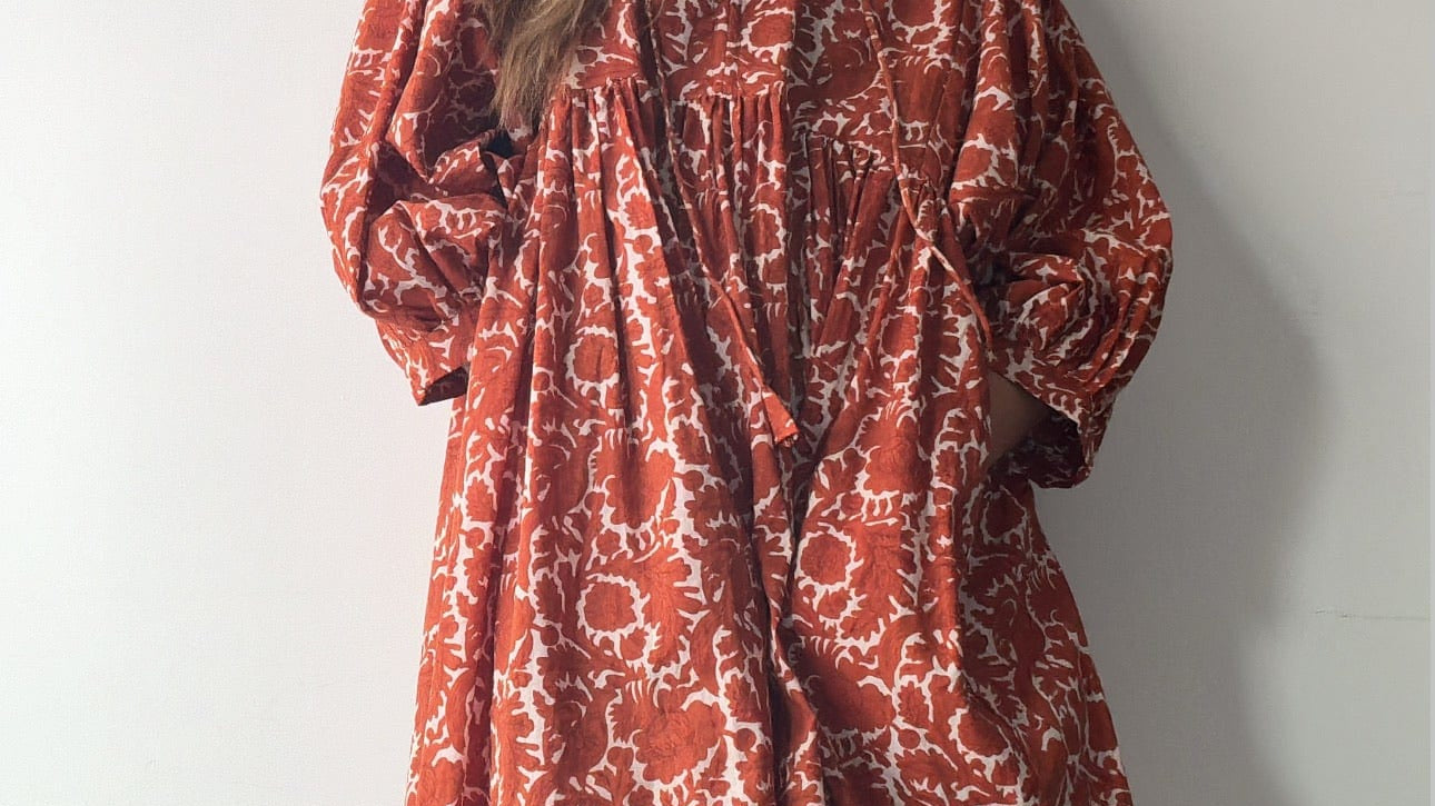 Rus Midi Lantern Sleeve Dress, Sistergolden, Sistergolden
