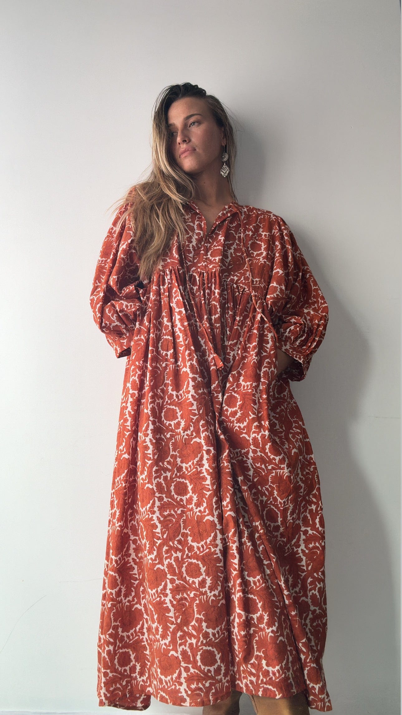 Rus Midi Lantern Sleeve Dress, Sistergolden, Sistergolden