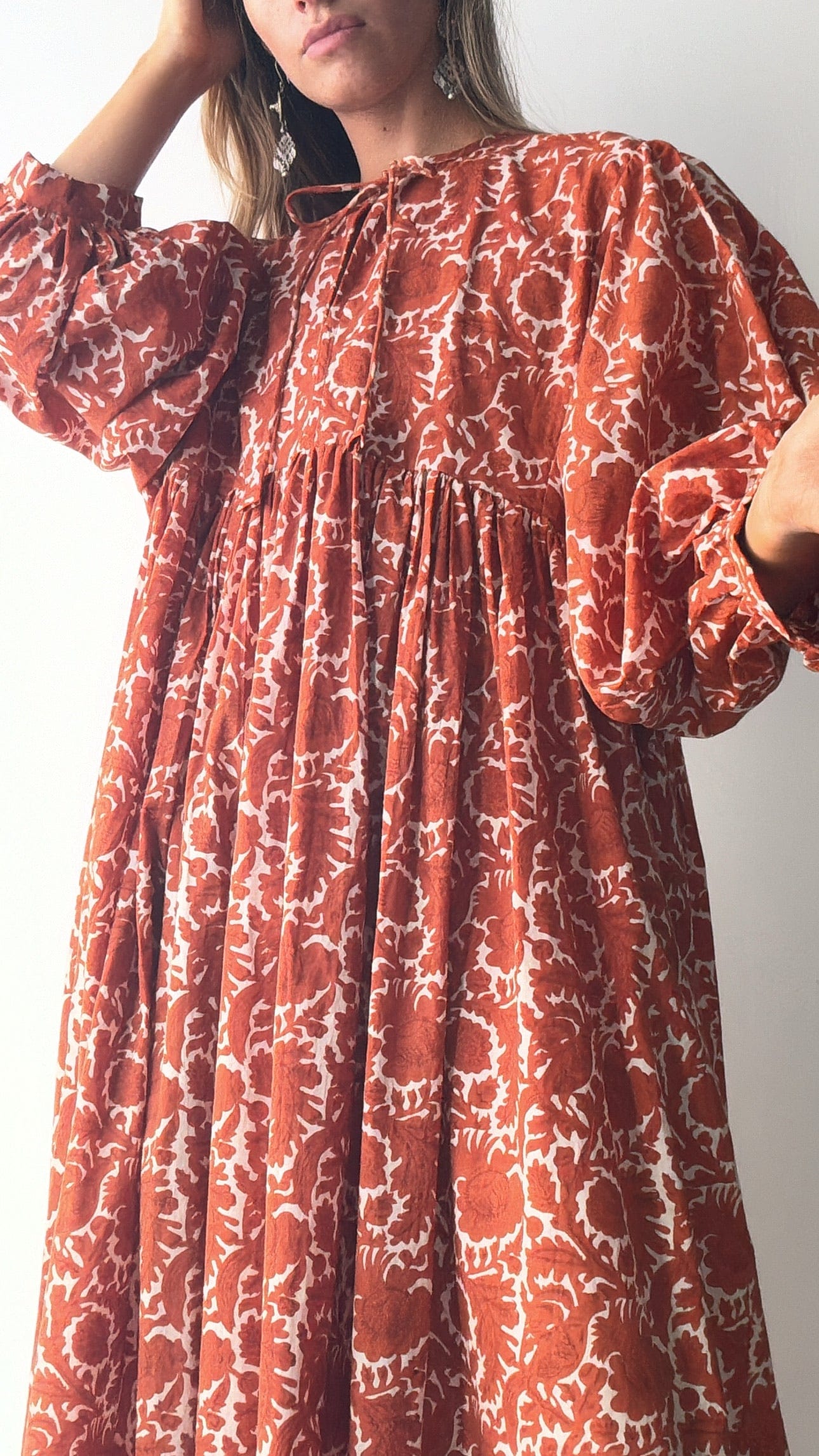 Rus Midi Lantern Sleeve Dress, Sistergolden, Sistergolden