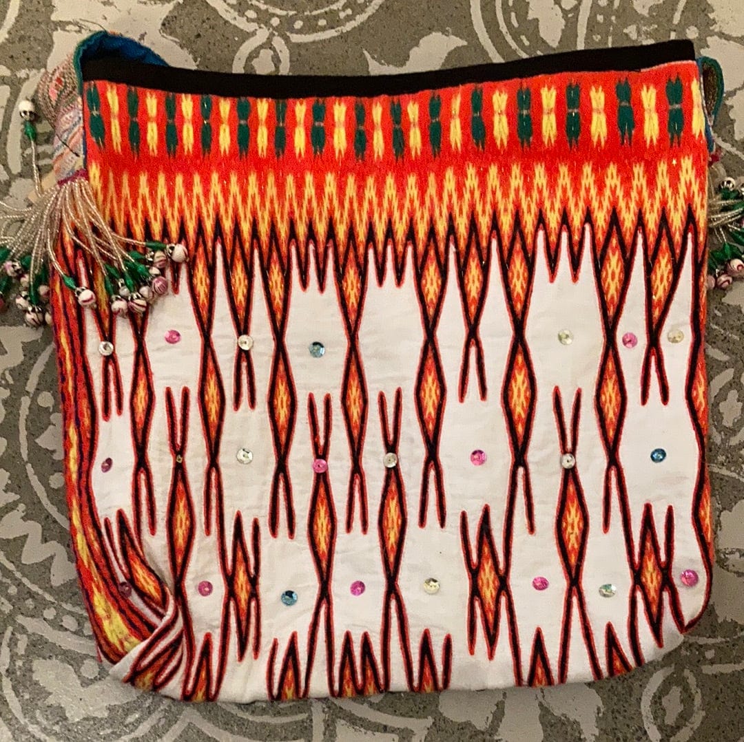 SisterGolden Bag Yarn Bomb Handmade Hmong Satchel